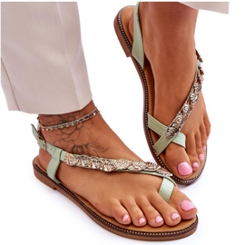 Women's Sandals With Straps Green Alamis