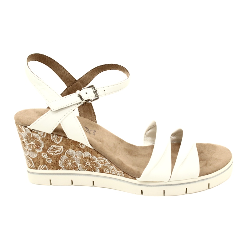 Caprice Wedge Leather Sandals 9-28710-20 160 White Softnap Caprice Wedge Leather Sandals 9-28710-20 160 White Softnap