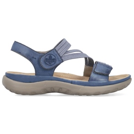 Comfortable women's sandals with Velcro blue Rieker 64870-14