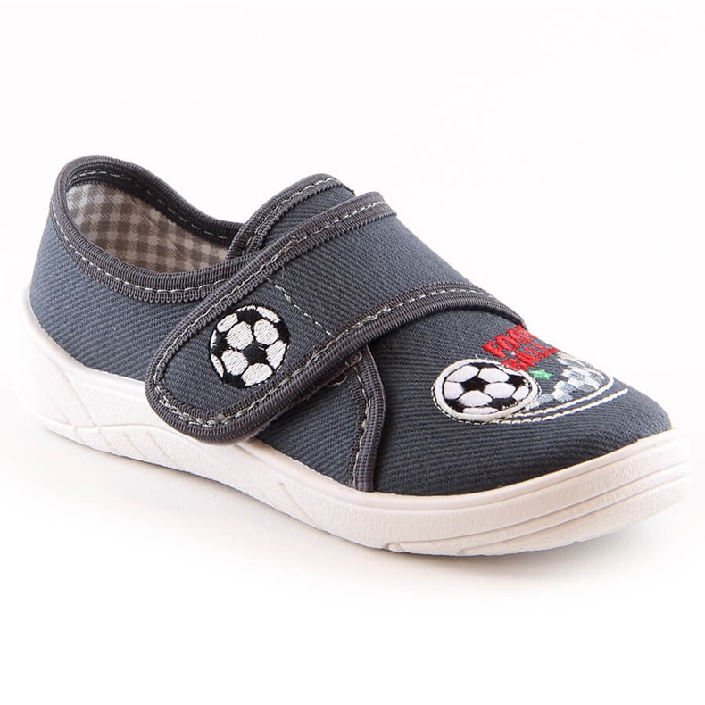 Nazo N019BFW velcro school boy sneakers slippers grey