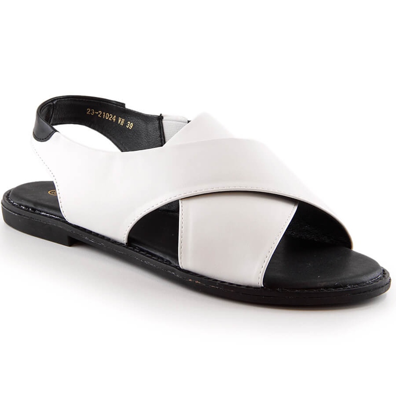 Women's flat slip-on sandals white Potocki YQ21024