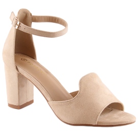 Women's suede sandals on a beige post Potocki YQ21035