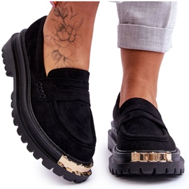 Classic Suede Loafers With Black Monaro Embellishment