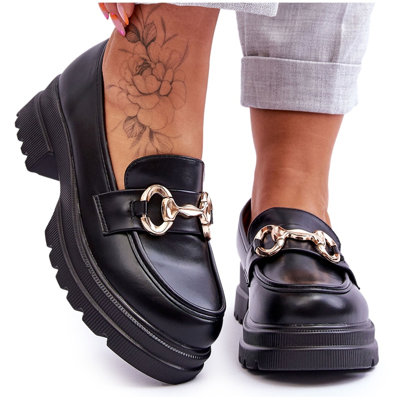 FJ1 Women's Leather Slip-on Loafers Black Albie FJ1 Women's Leather Slip-on Loafers Black Albie