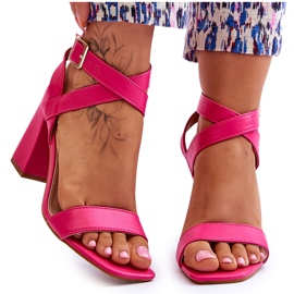 Elegant Fuchsia Michele Sandals On A Heel pink