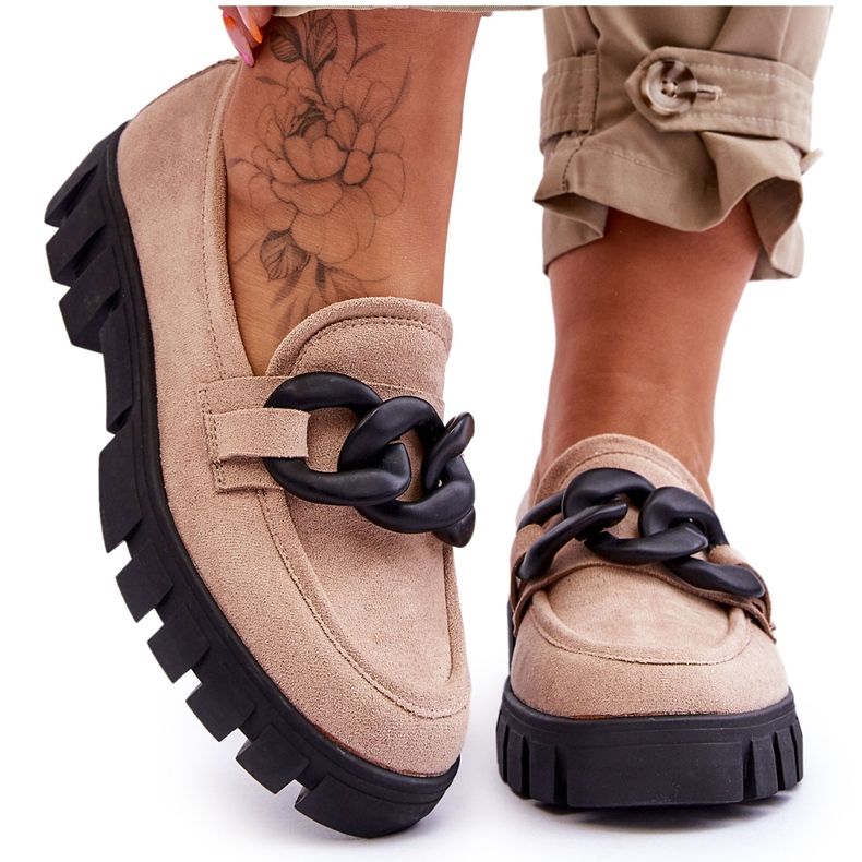 Vinceza Women's Suede Platform Loafers Beige Bennett black Vinceza Women's Suede Platform Loafers Beige Bennett black