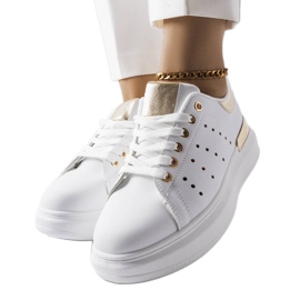 BM White sneakers with colored Chalut perforation