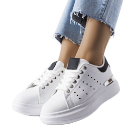 White sneakers with colored Chalut perforation White sneakers with colored Chalut perforation