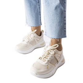 Beige multi-fabric sneakers from Caya Beige multi-fabric sneakers from Caya