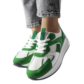 Green sneakers made of mixed materials from Riel Green sneakers made of mixed materials from Riel