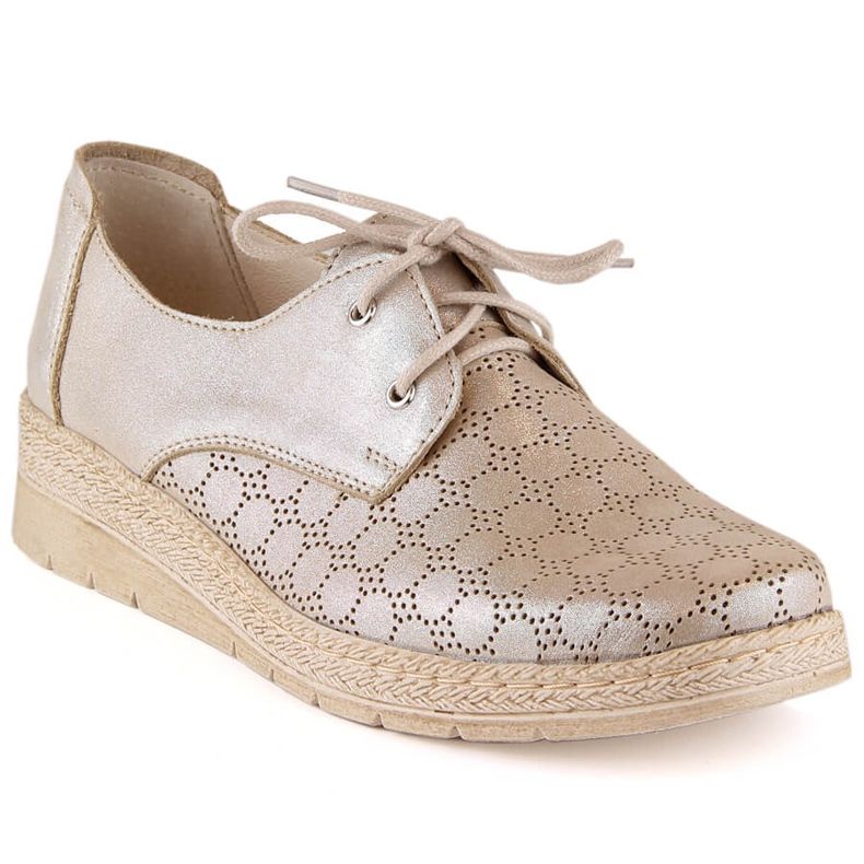 Leather comfortable women's shoes golden Helios 401 Leather comfortable women's shoes golden Helios 401