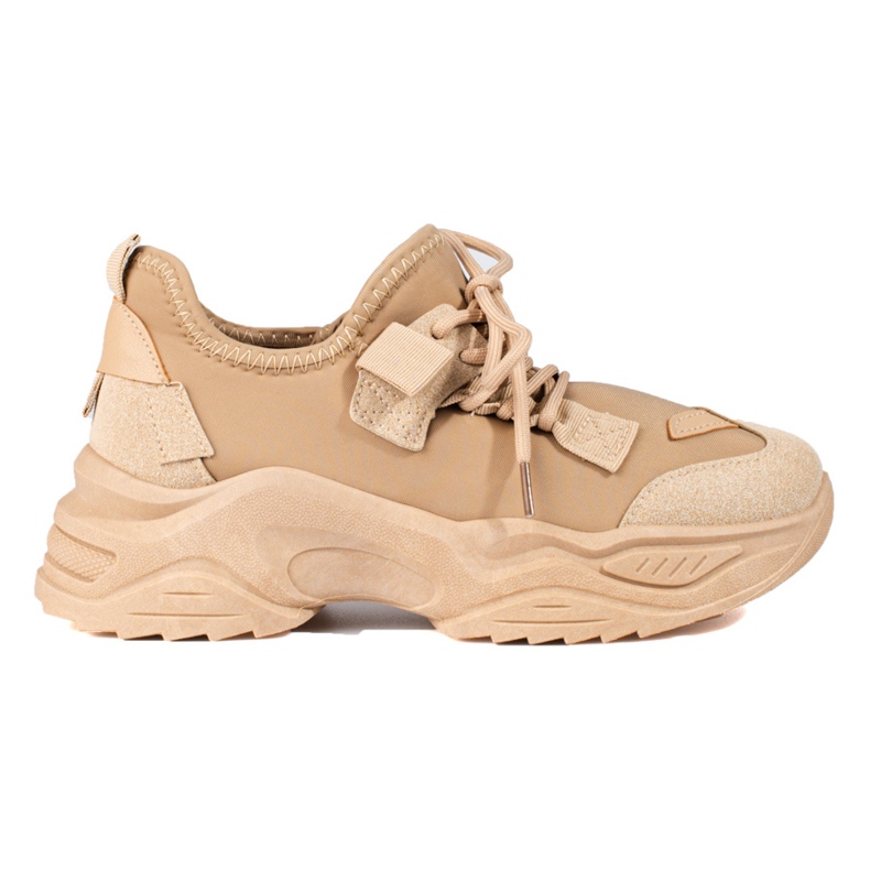 Women's beige sneakers on the Shelovet platform