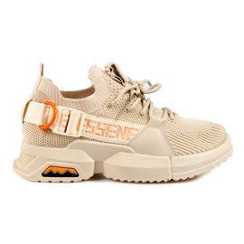 Women's beige openwork sneakers from Shelovet