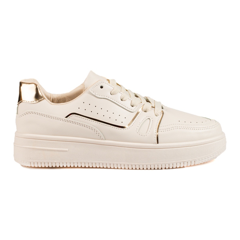 Women's beige sneakers on the Shelovet platform