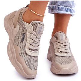 Women's Memory Foam System Big Star Fabric Sports Shoes LL274A066 Beige