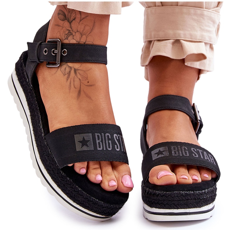 Women's Comfortable Platform Sandals Big Star LL274870 Black