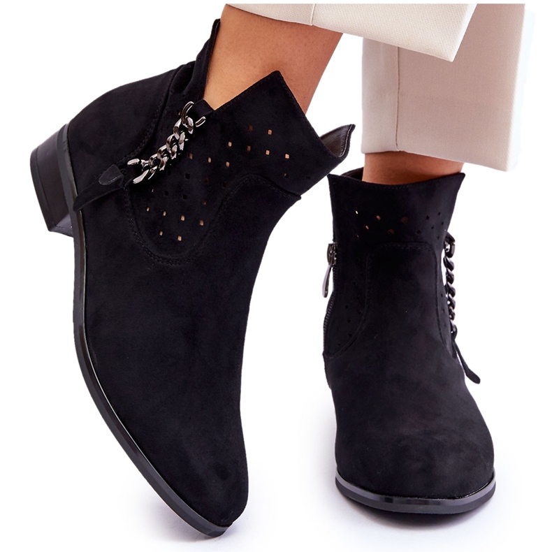 Vinceza Women's Suede Zipper Boots Black Belliano Vinceza Women's Suede Zipper Boots Black Belliano