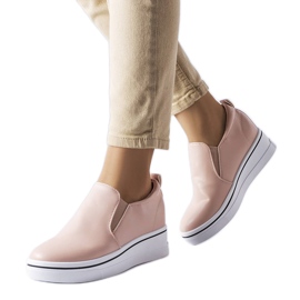 Pink slip-on wedge sneakers from Francoeur