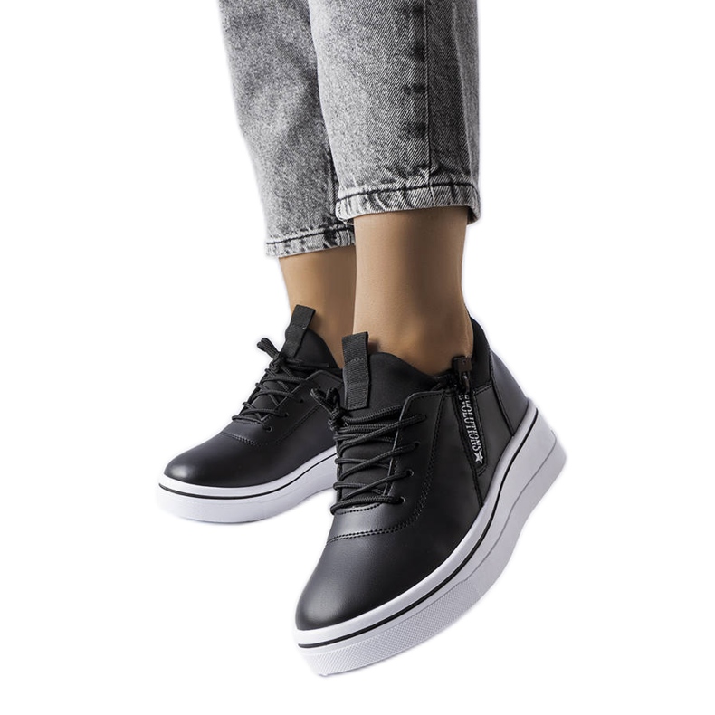 Black sneakers with a low wedge from Mathieu