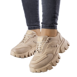 Brown sneakers with a massive sole from Inez