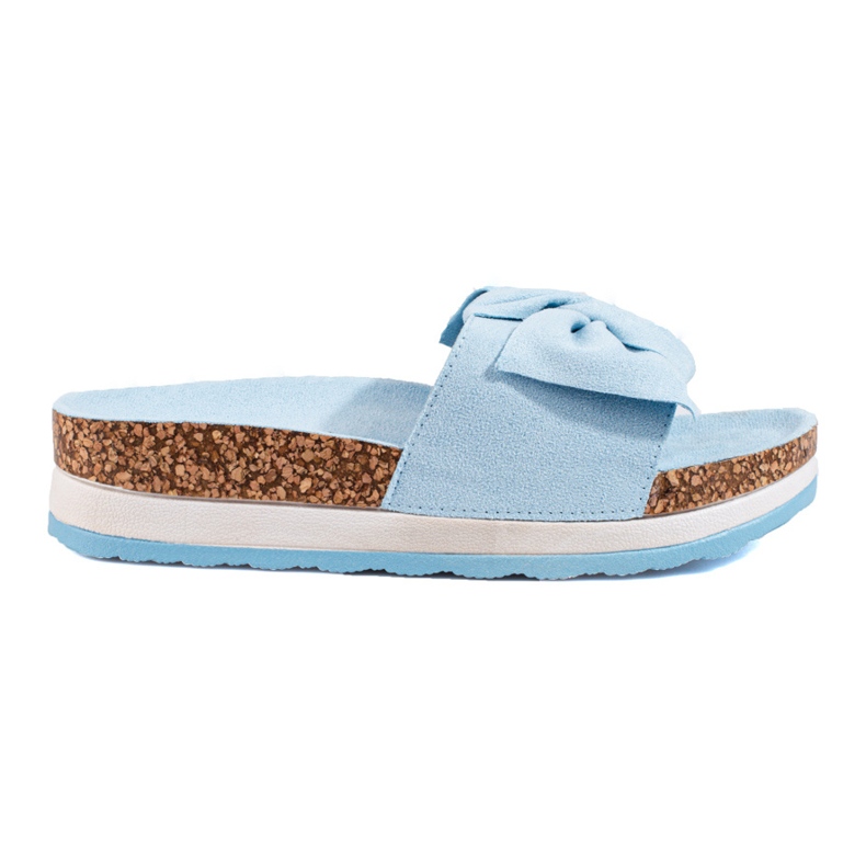 Women's suede platform slippers Vinceza blue