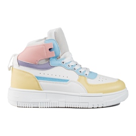Shelovet multicolored women's high-top sneakers white Shelovet multicolored women's high-top sneakers white