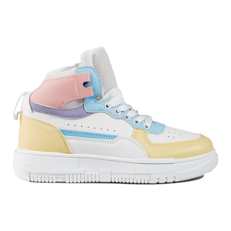 Shelovet multicolored women's high-top sneakers white