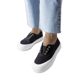 Black slip-on sneakers from Rabican