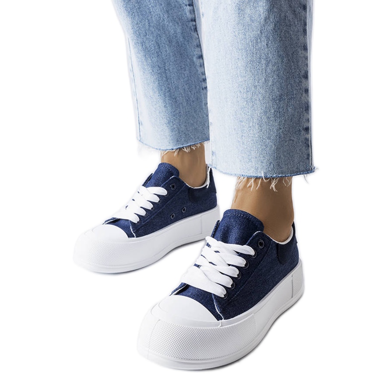 Navy blue platform sneakers from Josseaume