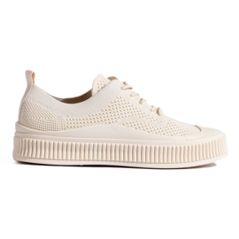 Women's textile sneakers Shelovet beige
