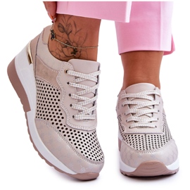S.Barski Women's Leather Openwork Sneakers Light Beige Virginia S.Barski Women's Leather Openwork Sneakers Light Beige Virginia
