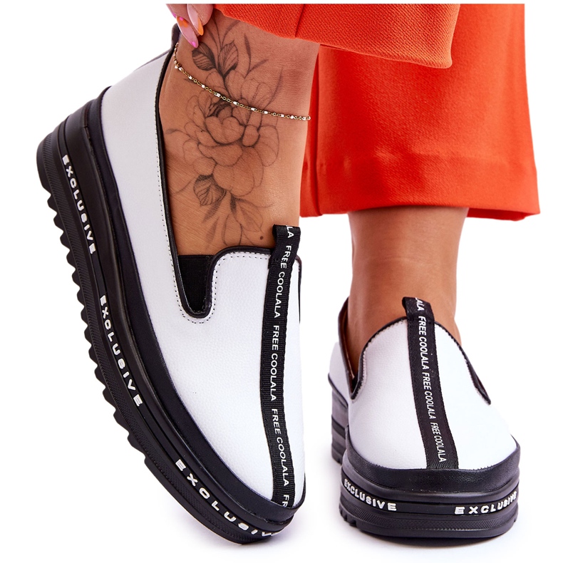 S.Barski Women's Slip-on Leather Sneakers White Nathalie S.Barski Women's Slip-on Leather Sneakers White Nathalie