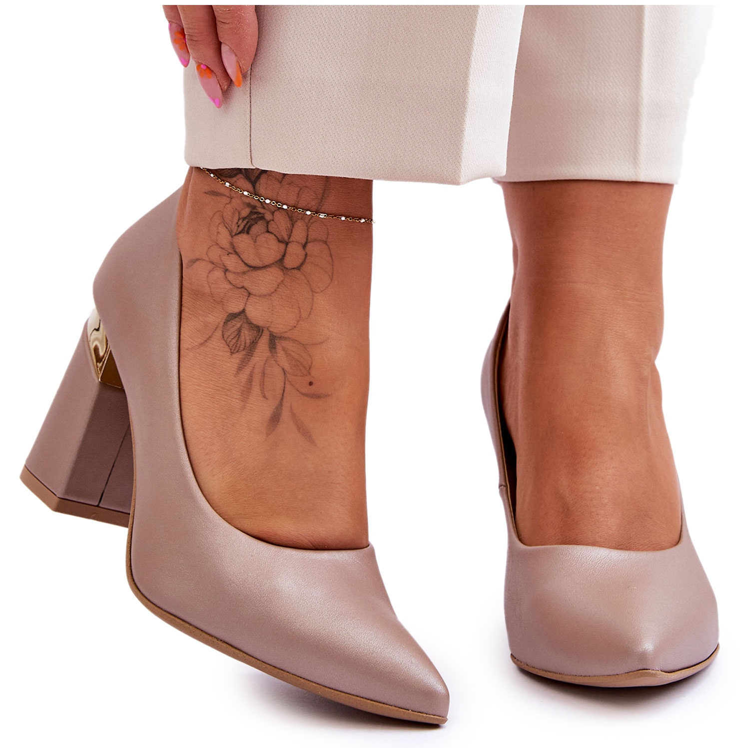 Lewski Leather pumps Lewski 3117 - Beige