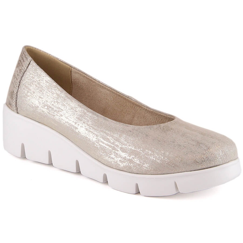 Women's leather slip-on wedge shoes Filippo DP4560 golden