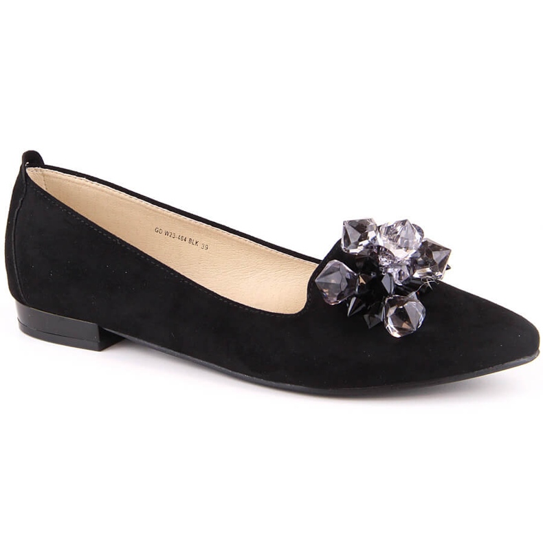 Women's black suede ballerinas with crystals T.Sokolski W23-464 Women's black suede ballerinas with crystals T.Sokolski W23-464