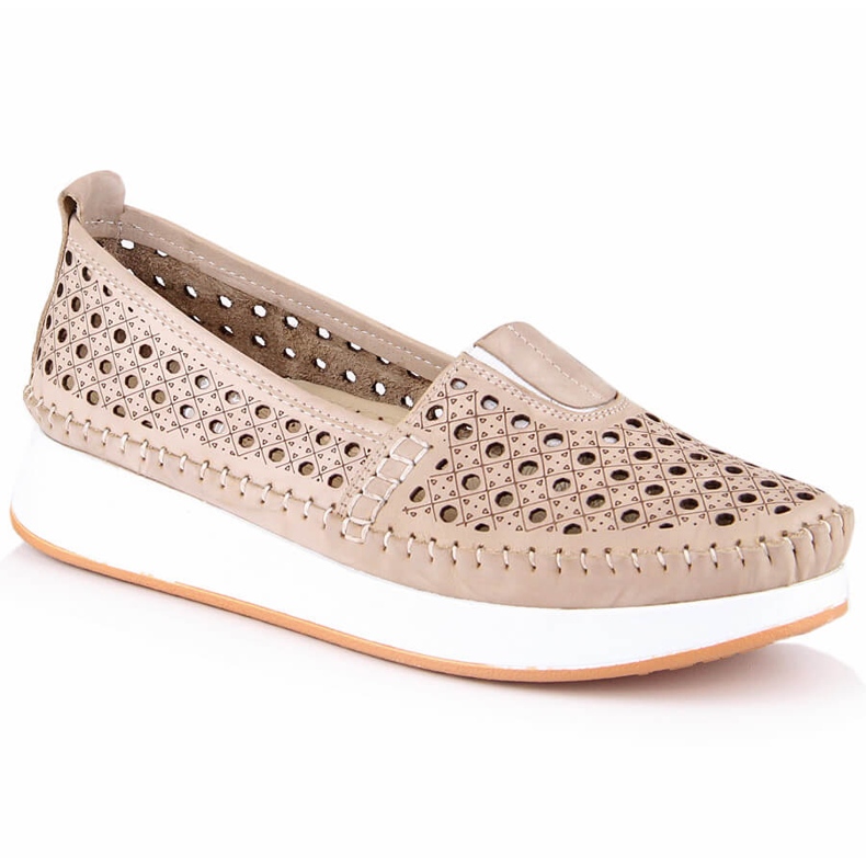 Women's openwork shoes with an elastic band beige T.Sokolski VU85LAS