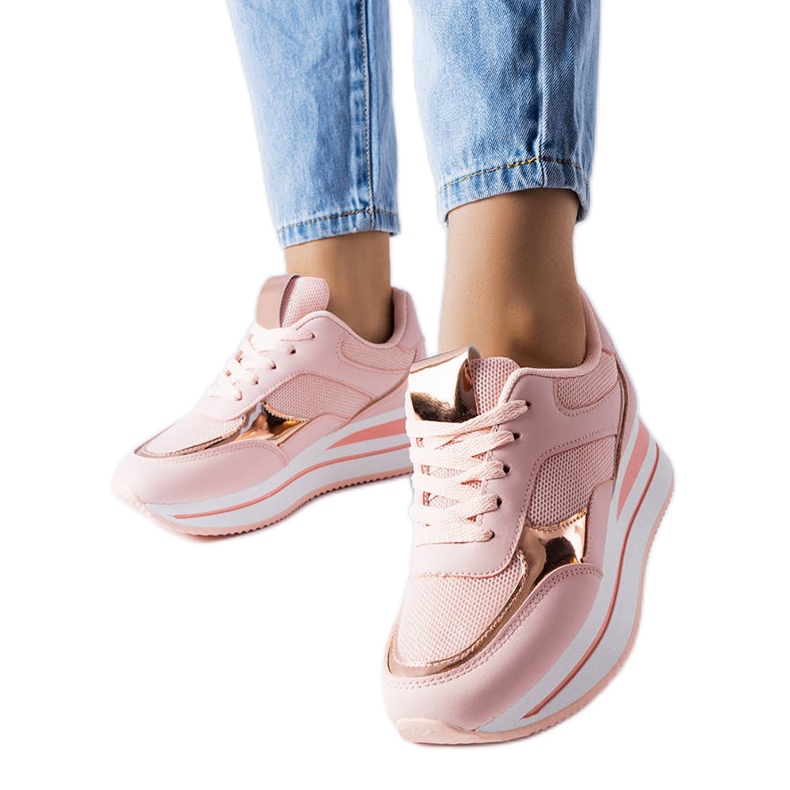 Pink sneakers with thick soles from Ethel