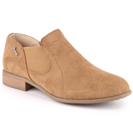 Women's beige suede slip-on shoes Jezzi ASA142-26A