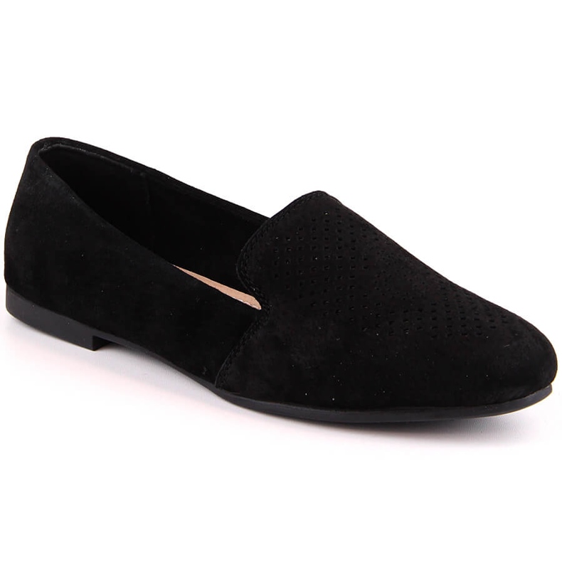 Leather suede comfortable slip-on shoes black S.Barski LR29515 Leather suede comfortable slip-on shoes black S.Barski LR29515