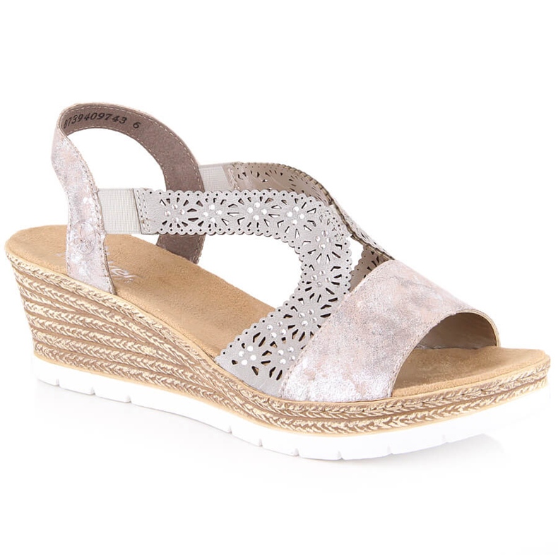 Comfortable women's slip-on sandals with elastic Rieker 61916-91 multicolored