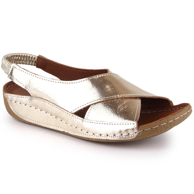 Women's patent leather slip-on sandals gold T.Sokolski L22-1001 golden