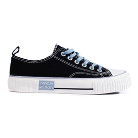 Shelovet women's black low-top sneakers