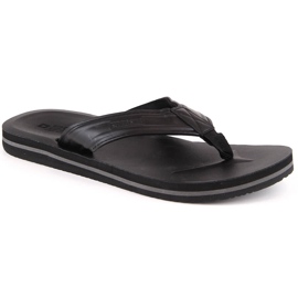 Men's flip-flops made of ecological leather black Big Star LL174605