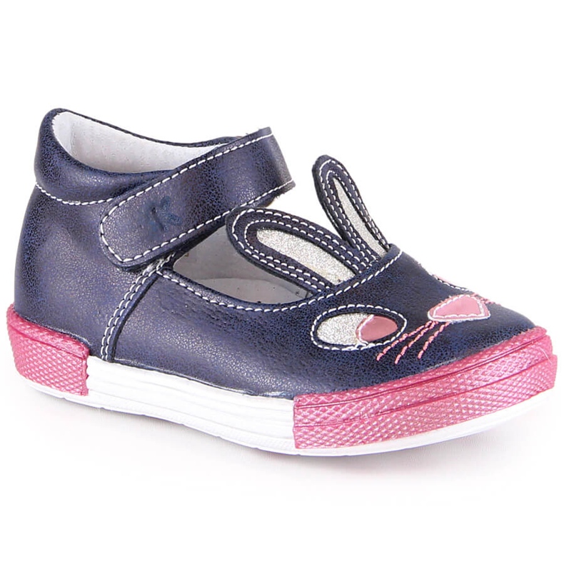 Girls ballerina shoes with velcro navy blue Kornecki 6480 Girls ballerina shoes with velcro navy blue Kornecki 6480