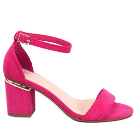 BM Dicarlo Fuchsia suede heeled sandals pink