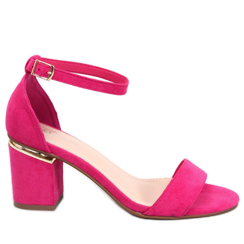 BM Dicarlo Fuchsia suede heeled sandals pink