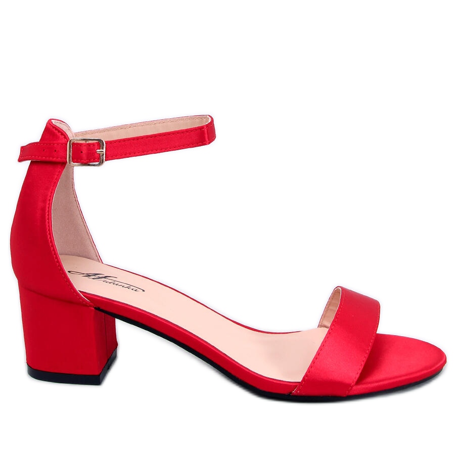 Mid heel sales red sandals