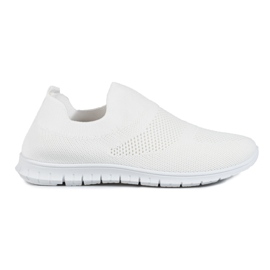 Shelovet white openwork fabric sports shoes