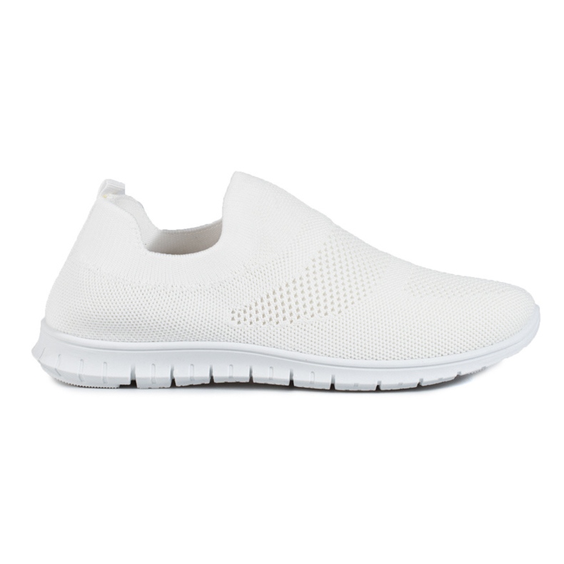 Shelovet white openwork fabric sports shoes