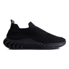 Shelovet black textile sports shoes